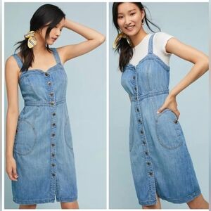 Anthropologie Pilcro and the Letterpress  buttondown denim dress size 10/M
